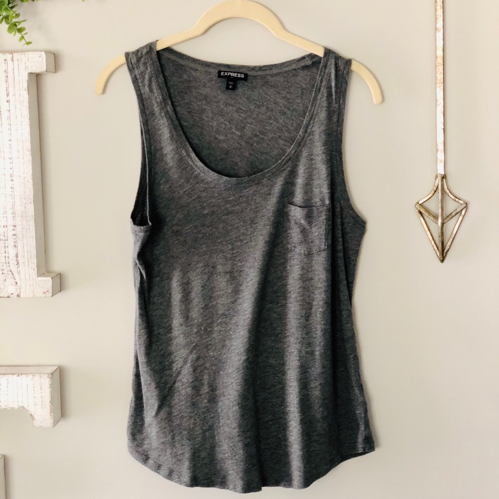 Express Grey Tank Top w/ pocket